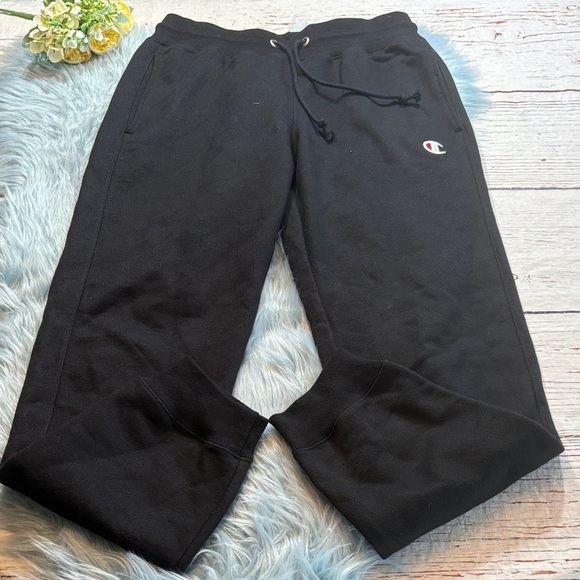 Champion Black Reverse Weave Jogger Sweatpants sz M - Picture 1 of 7